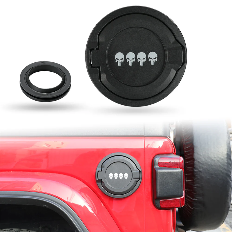 Gas Cap Cover & Fuel Doors with Pattern for 2018-2025 Wrangler JL JLU 4xe