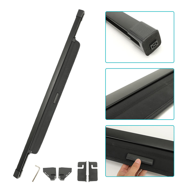 Retractable Cargo Cover Compatible with 2018-2023 Jeep Wrangler JLU 4 Doors (Not for 2.0T 4XE and Soft Top) Tonneau Cover No Gap Rear Trunk Cover Organizer Custom Fit Shielding Shade