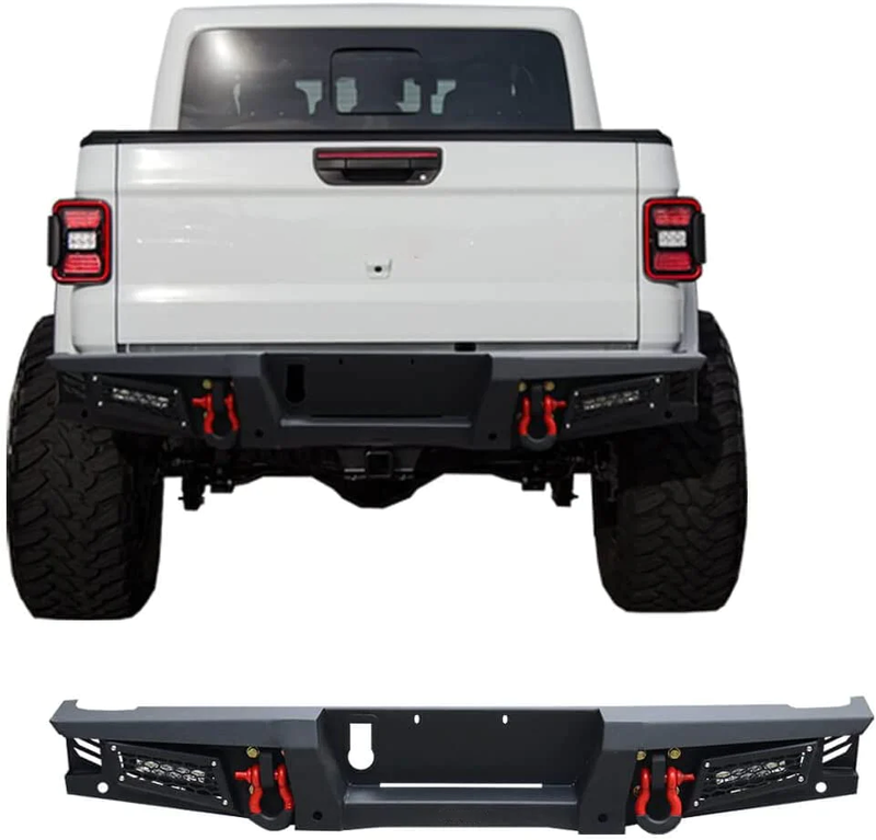 Jeep Steel Rear Bumpers with LED Lights for 2019-2026 Jeep Gladiator JT