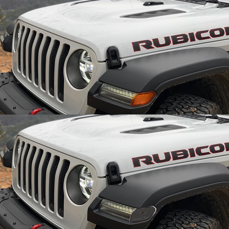 LED side marker lights for Jeep Wrangler JL & Unlimited 2018 2019 Smoked Pair Fender Indicators