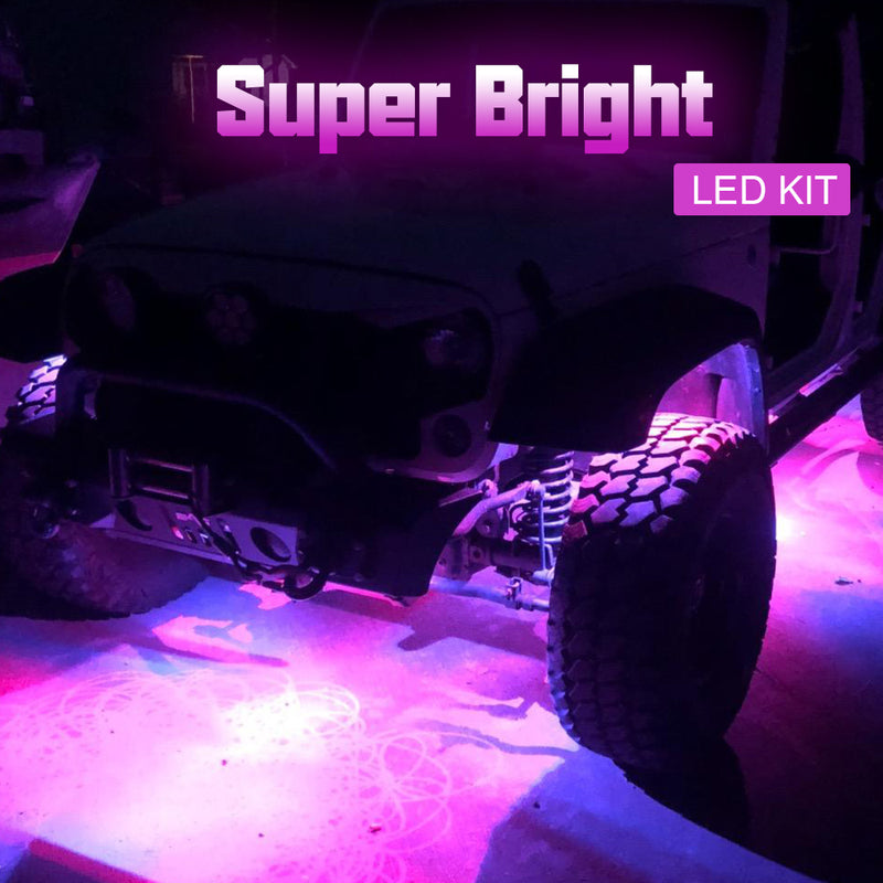 12PCS RGBW Rectangle Series LED Rock Lights Bluetooth & Remote Controller