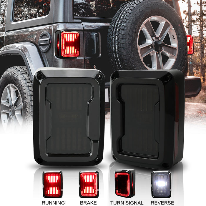 Smoked LED Tail Lights for 2007-2018 Jeep Wrangler JK JKU (2pcs/set)