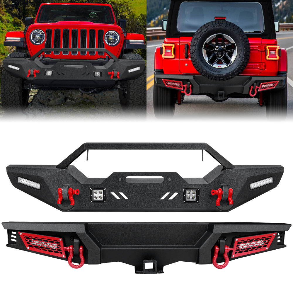20182024 Jeep Wrangler JL/JLU Front & Rear Bumpers Combo Kits