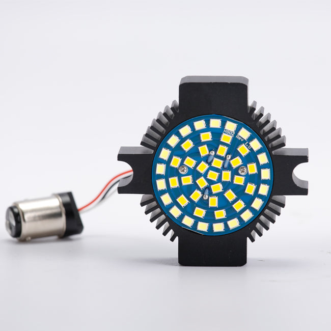 (2pcs/set) 1157 Front LED Insert Turn Signal Lights Flat Style for Electra Glide Road King, Pack of 2, White and Amber