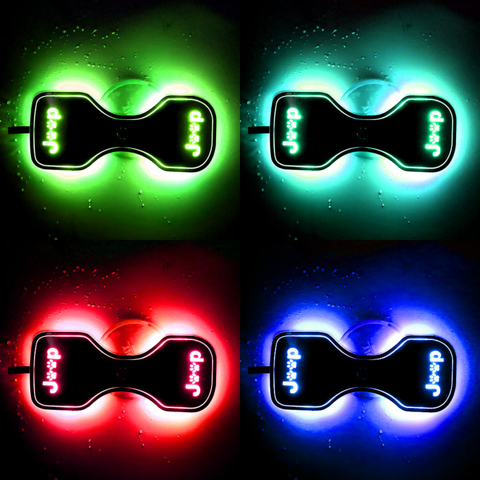 Cup Holder Lights with Dog Paw for Jeep Wrangler JL & Unlimited 2018 2019 Cup Holder Inserts Coaster Mat Pad with Color Changing Lights