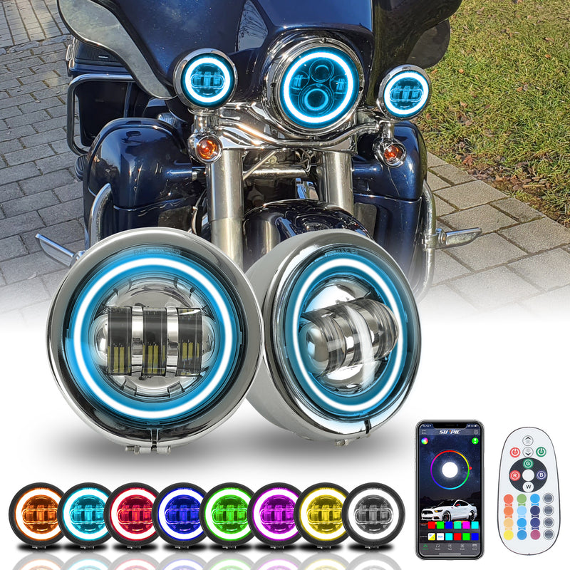 4.5 inch RGBW LED Passing Lights Fog Lights For Harley-Davidson (2pcs/set)