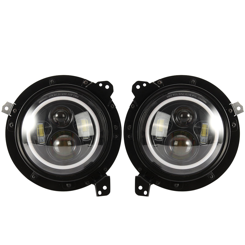 7" Headlight Retrofit Bracket for Jeep Wrangler JL JLU 2018 2019 (Pair) (LED Wiring Adapters Included)