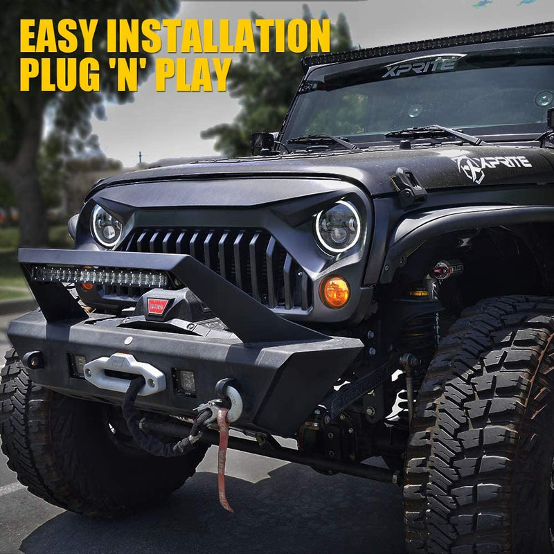 Amber/Smoke LED Front Turn Signal Lights for 2007-2018 Jeep Wrangler JK JKU (2pcs/set)