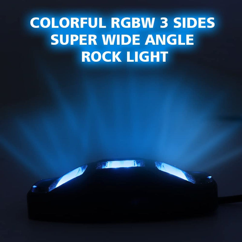 Sunpie Three-Sided Series RGBW LED Rock Light Kits, 22 LEDs, 32-96W (4/8/12 Pods)