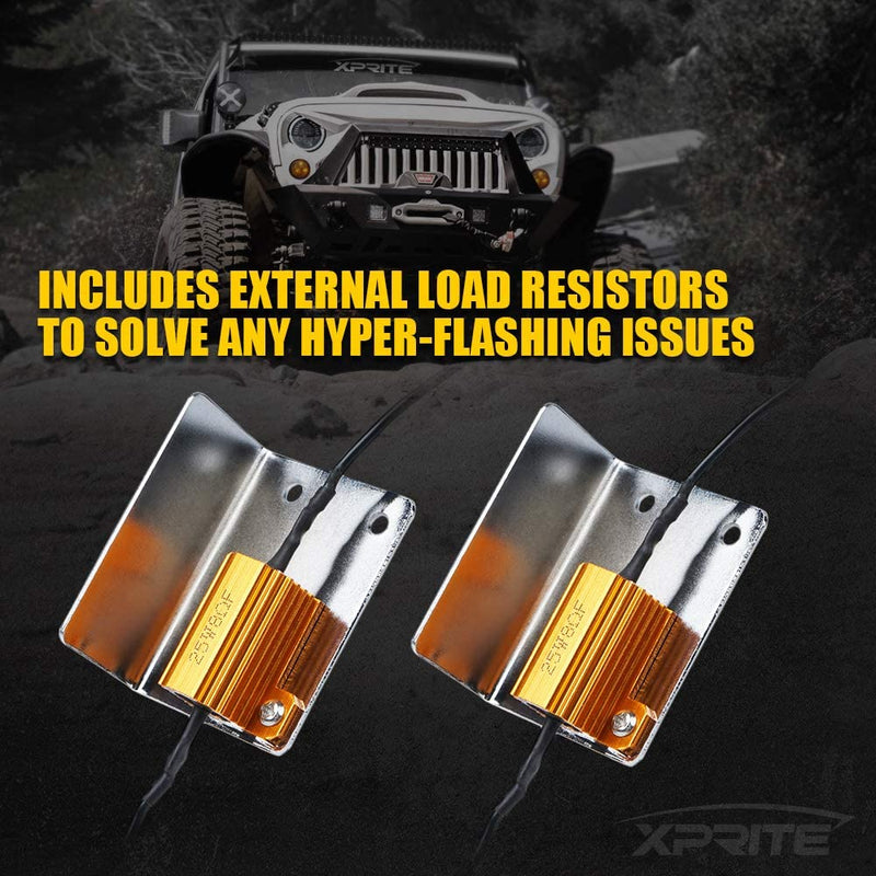 Amber/Smoke LED Front Turn Signal Lights for 2007-2018 Jeep Wrangler JK JKU (2pcs/set)