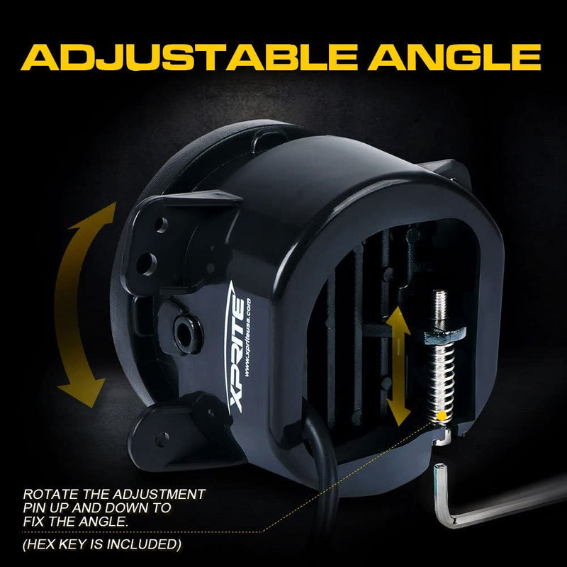 108W 7" LED Headlights & 4" Inch 60W LED Fog Lights with DRL and Amber Turn Signal for Jeep Wrangler JK TJ LJ 1997-2018