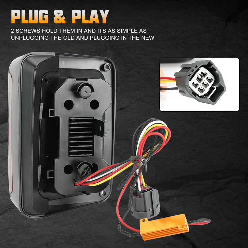 2007-2018 Jeep Wrangler JK JKU Lens LED Tail Lights (2pcs/set)