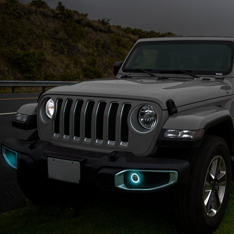 4 inch RGB Halo Rotating LED Fog Lights for 2018-2025 Jeep Wrangler 4xe JL JLU Jeep Gladiator (JT) (2pcs/set)