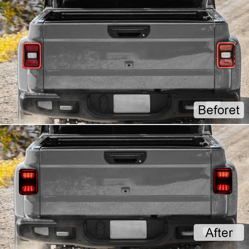 Smoked Jeep Gladiator LED Tail Lights Compatible for 2019-2025 Jeep Gladiator JT (Pair)
