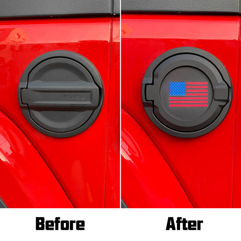 Gas Cap Cover & Fuel Doors with Pattern for 2018-2025 Wrangler JL JLU 4xe