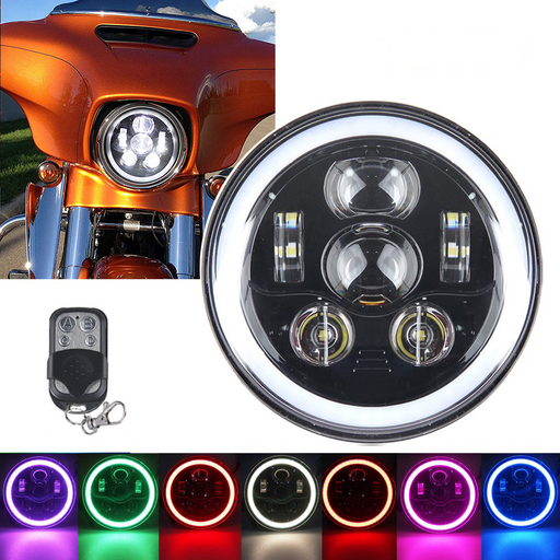 7 inch RGB halo LED headlight for Harley Davidson Street Glide Road King Softail - Sunpie