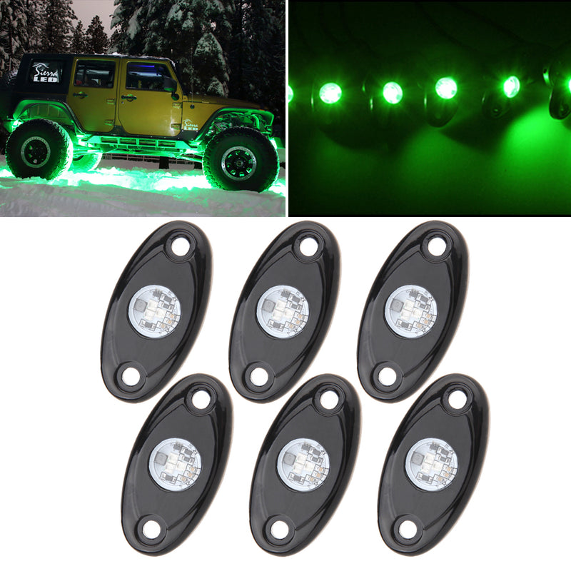 Sunpie 6 pod LED Rock Lights Kit for Off Road Jeep Truck Car ATV SUV (5 Colors Available)