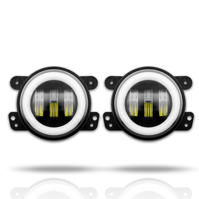 4" Cree RGB Halo Rotating Series LED Fog Lights for 2007-2018 Jeep Wrangler JK JKU (2pcs/set)