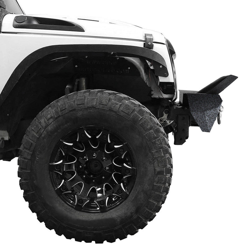 Jeep Front Bumpers with Winch Plate & License Plate Bracket/LED Lights & D-rings for Jeep Wrangler JK/JKU/JL/JLU/4xe Jeep JT