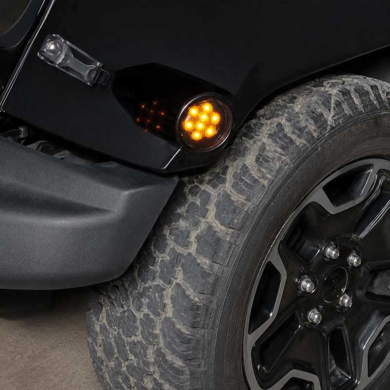 LED Side Maker Lights/Front Parking Turn Lamp for 2007-2018 Jeep Wrangler JK/JKU 2/4-Doors (2pcs/set)