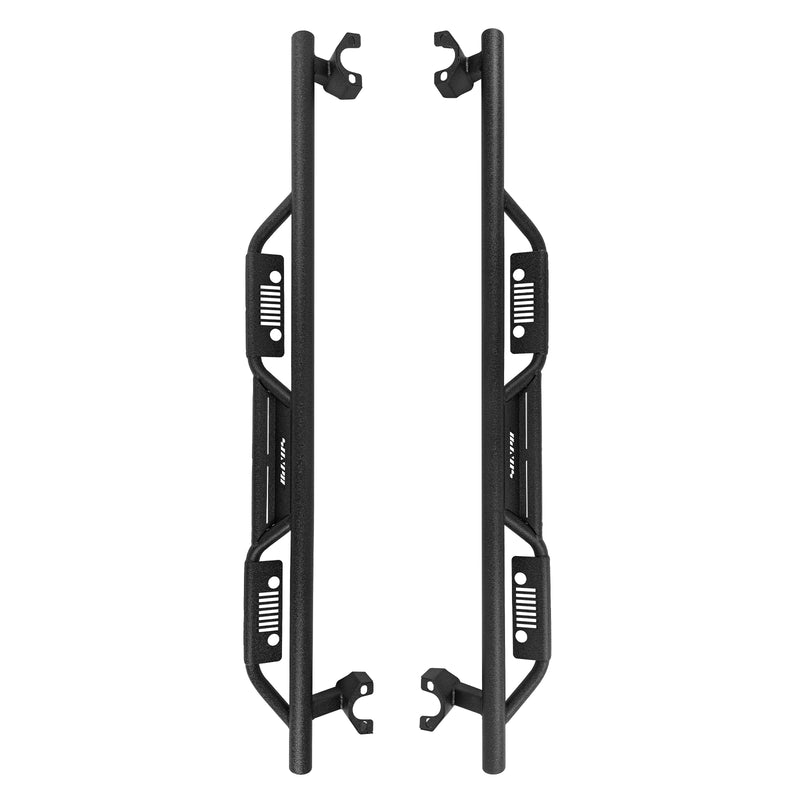 Entry-Level Textured Black Running Boards for 2007-2018 Jeep Wrangler JKU 4-Door