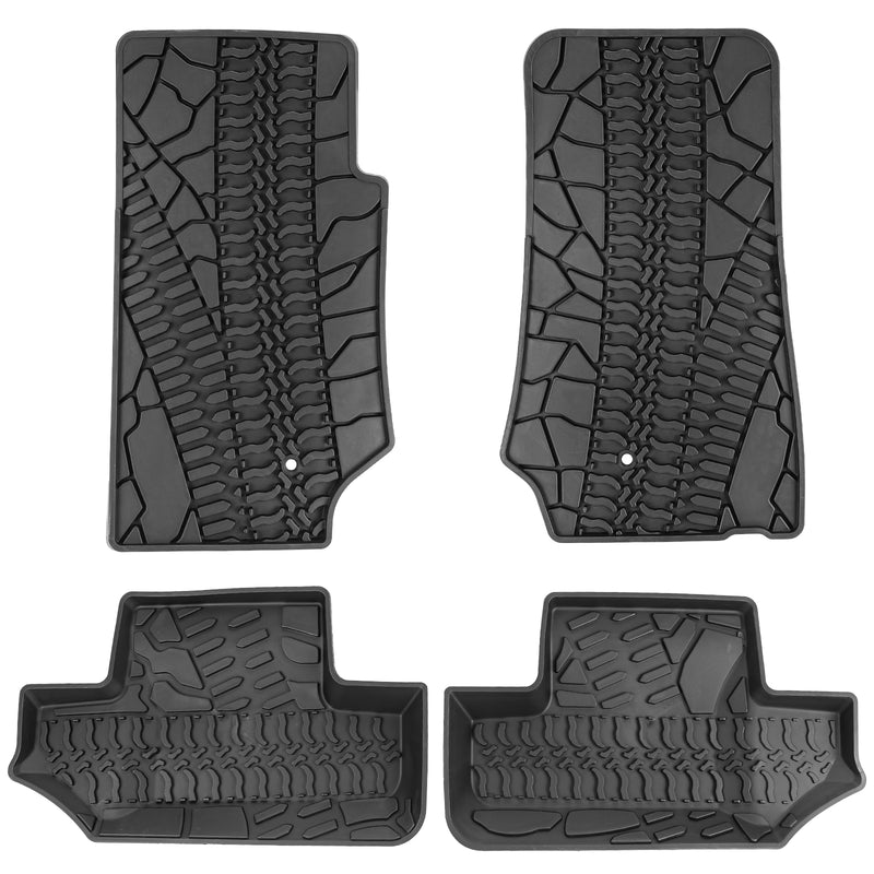 '07-'13 Jeep Wrangler JK 2-Door with Texture TPE Front & Rear Floor Mats