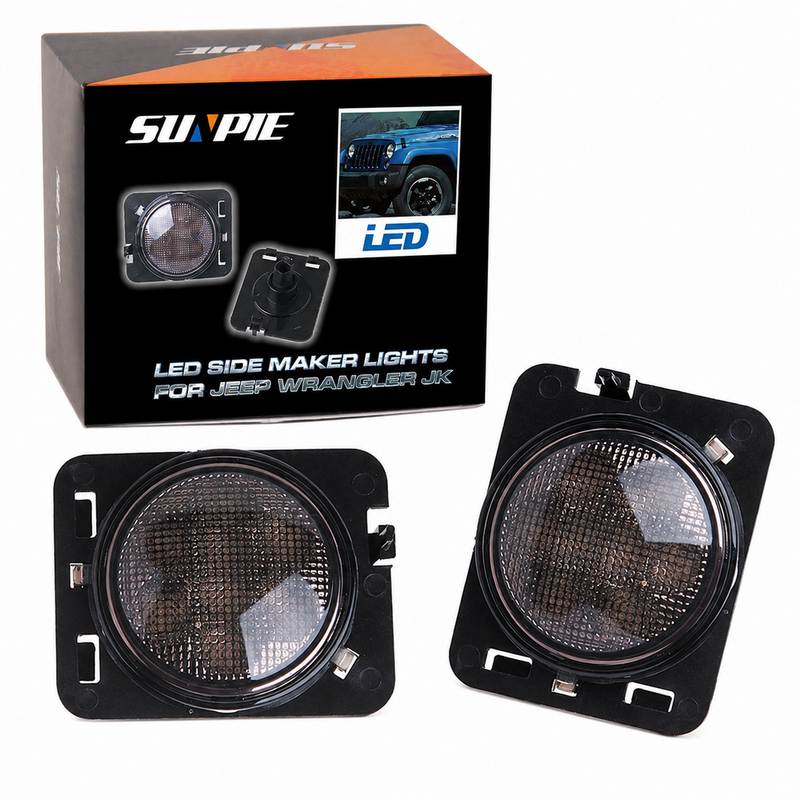 LED Side Maker Lights/Front Parking Turn Lamp for 2007-2018 Jeep Wrangler JK/JKU 2/4-Doors (2pcs/set)