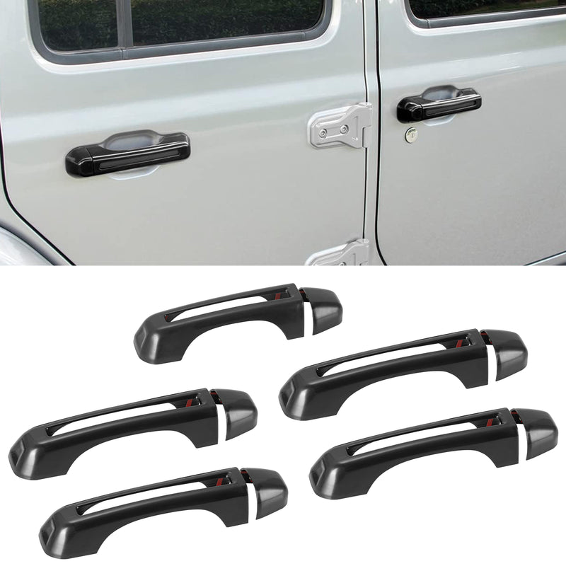 ABS Gloss Black Exterior Door Handle Covers (5-Pack) for Jeep Wrangler JL JLU 4xe & Gladiato JT