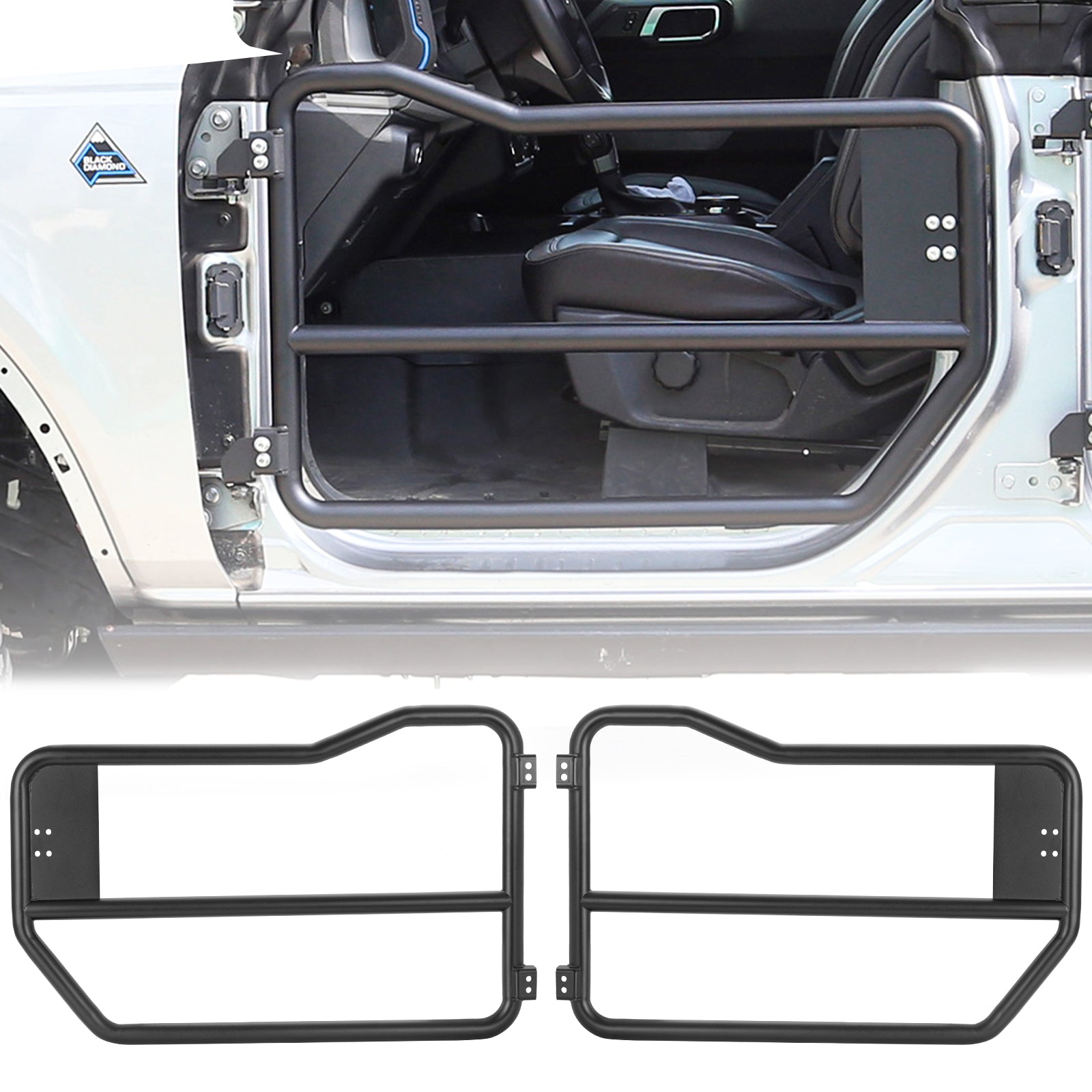 Ford Bronco Carbon Steel Matte Surface Tube Doors for 2021-2026 Ford Bronco 2-Door (2PCS)