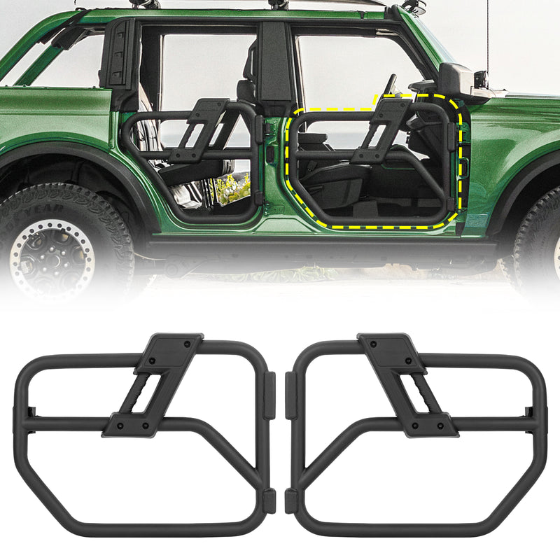 Ford Bronco Carbon Steel Matte Surface Tube Doors for 2021-2026 Ford Bronco 2-Door (2PCS)