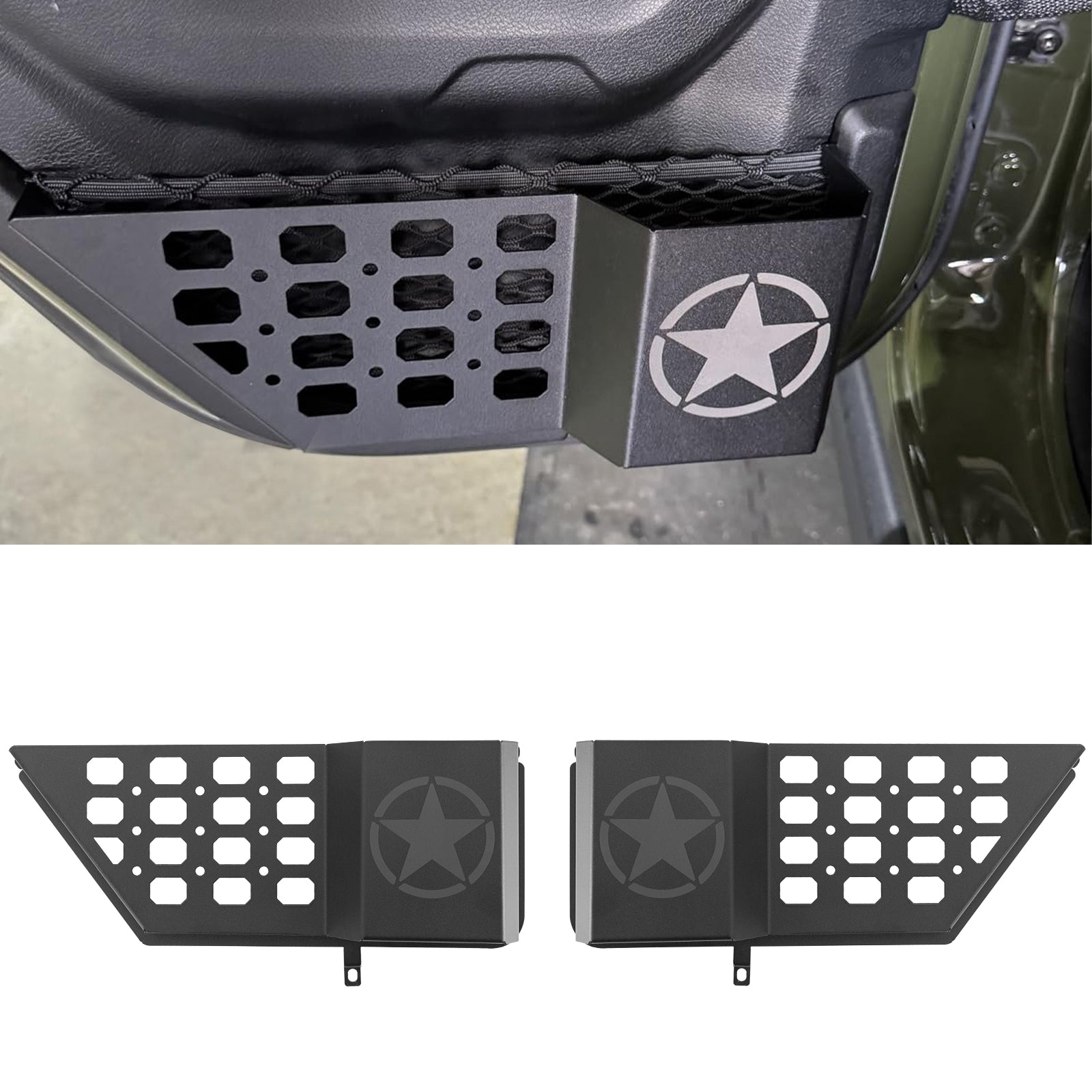Jeep Metal Front & Rear Door Storage Box for 2018-2026 Jeep Wrangler JL JLU 4XE and Gladiator JT