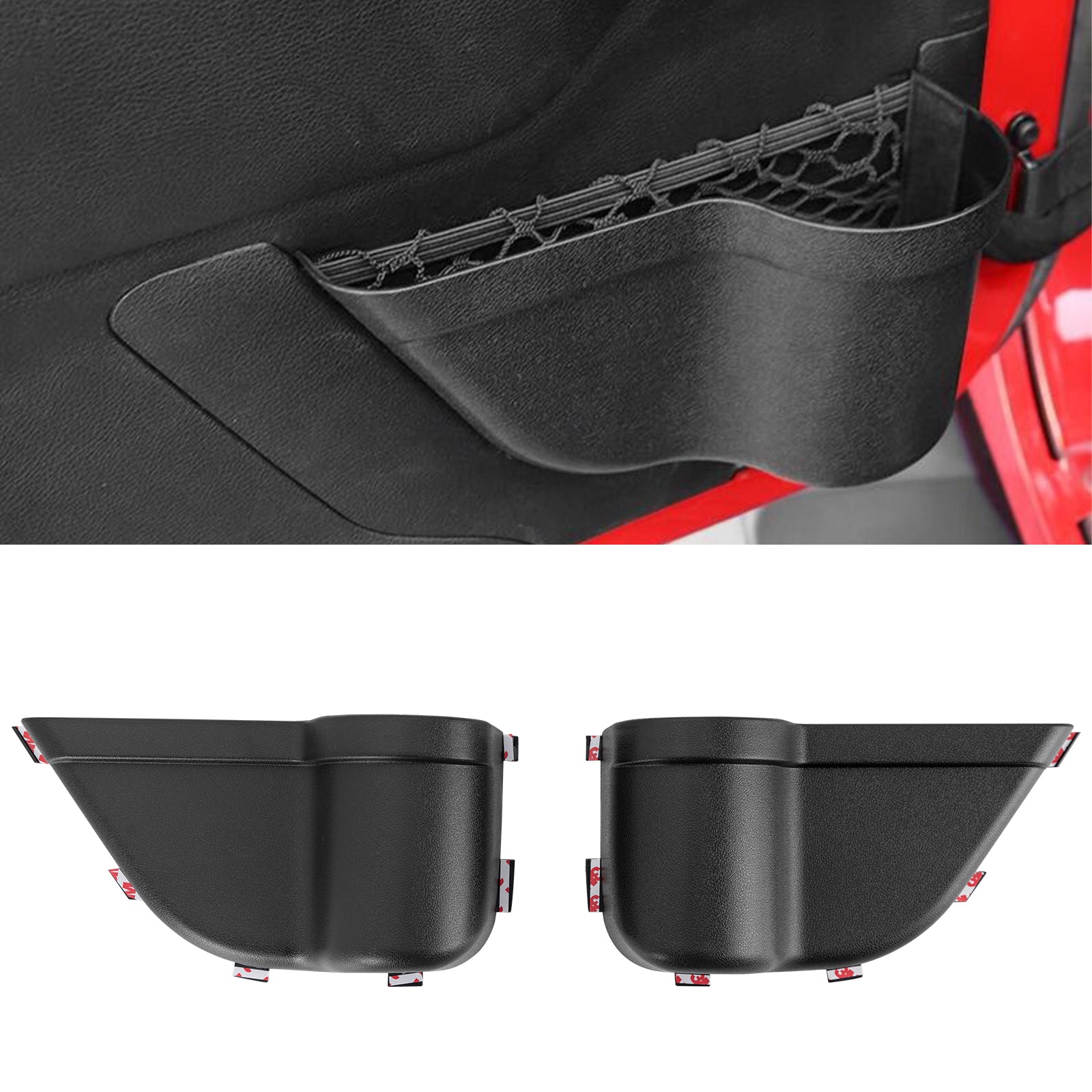 ABS Front & Rear Door Storage Box for '11-'18 Jeep Wrangler JK JKU 2/4 Door (4PCS)