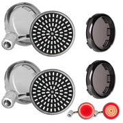 1156 Bullet-Style LED Rear Turn Signals (Red or Amber) for Harley-Davidson Motorcycles 2PCS, showcasing chrome and black designs.