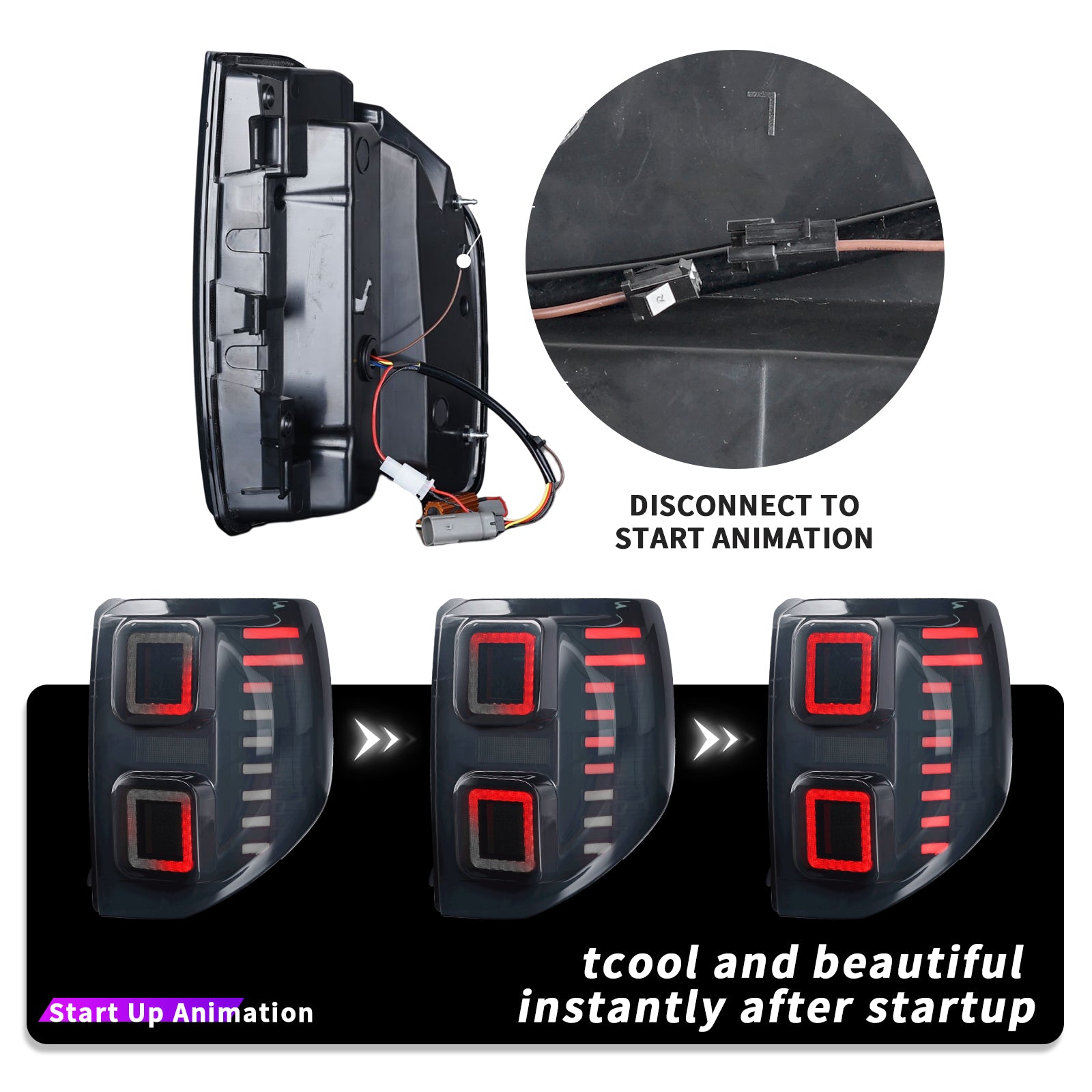 LED Tail Light Assembly Smoke PC & ABS for 2020-2026 Ford Bronco Sport Series (2Pcs/Set)