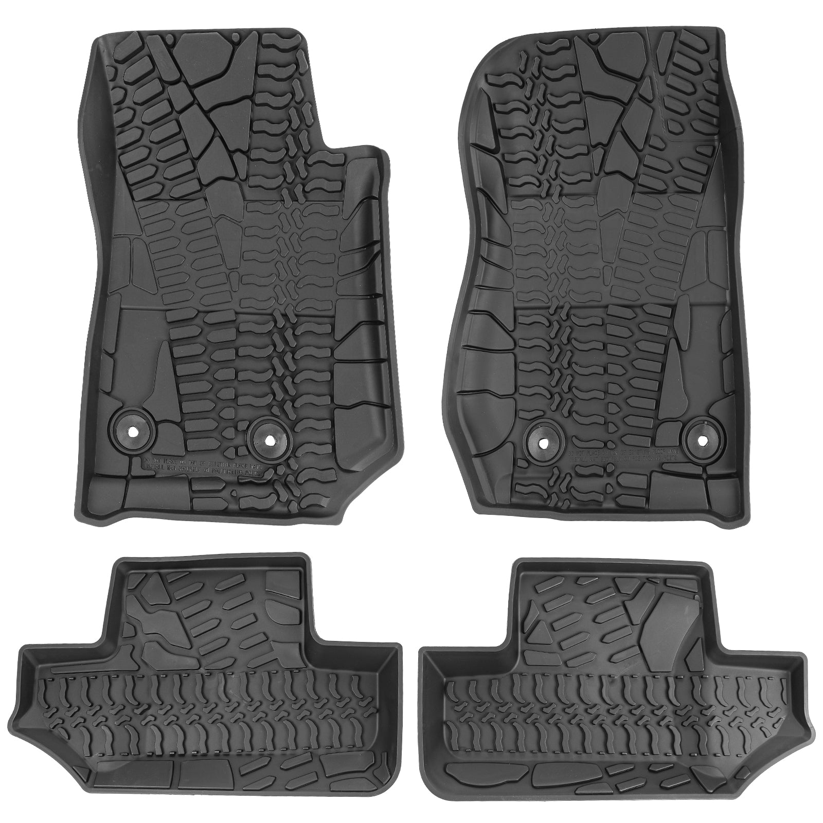 '14-'18 Jeep Wrangler JK 2-Door Jeep Front & Rear Floor Mats