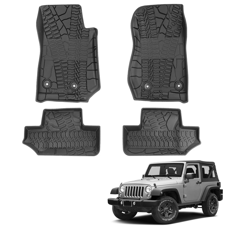 '14-'18 Jeep Wrangler JK 2-Door Jeep Front & Rear Floor Mats