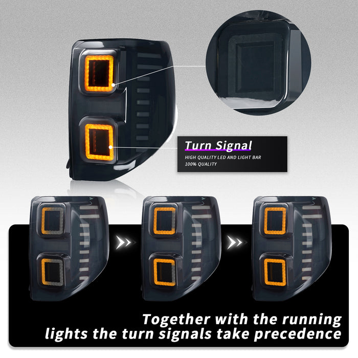 LED Tail Light Assembly Smoke PC & ABS for 2020-2025 Ford Bronco Sport Series