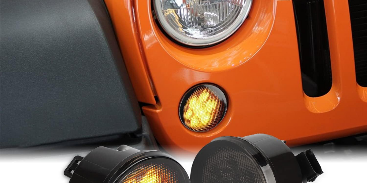 Jeep Wrangler G1 LED Amber Turn Signal Lights; Smoked (14-18 Jeep Wrangler JK) - Free Shipping Jeep Wrangler G1 LED Amber Turn Signal Lights; Smoked (14-18 Jeep Wrangler JK) - Free Shipping