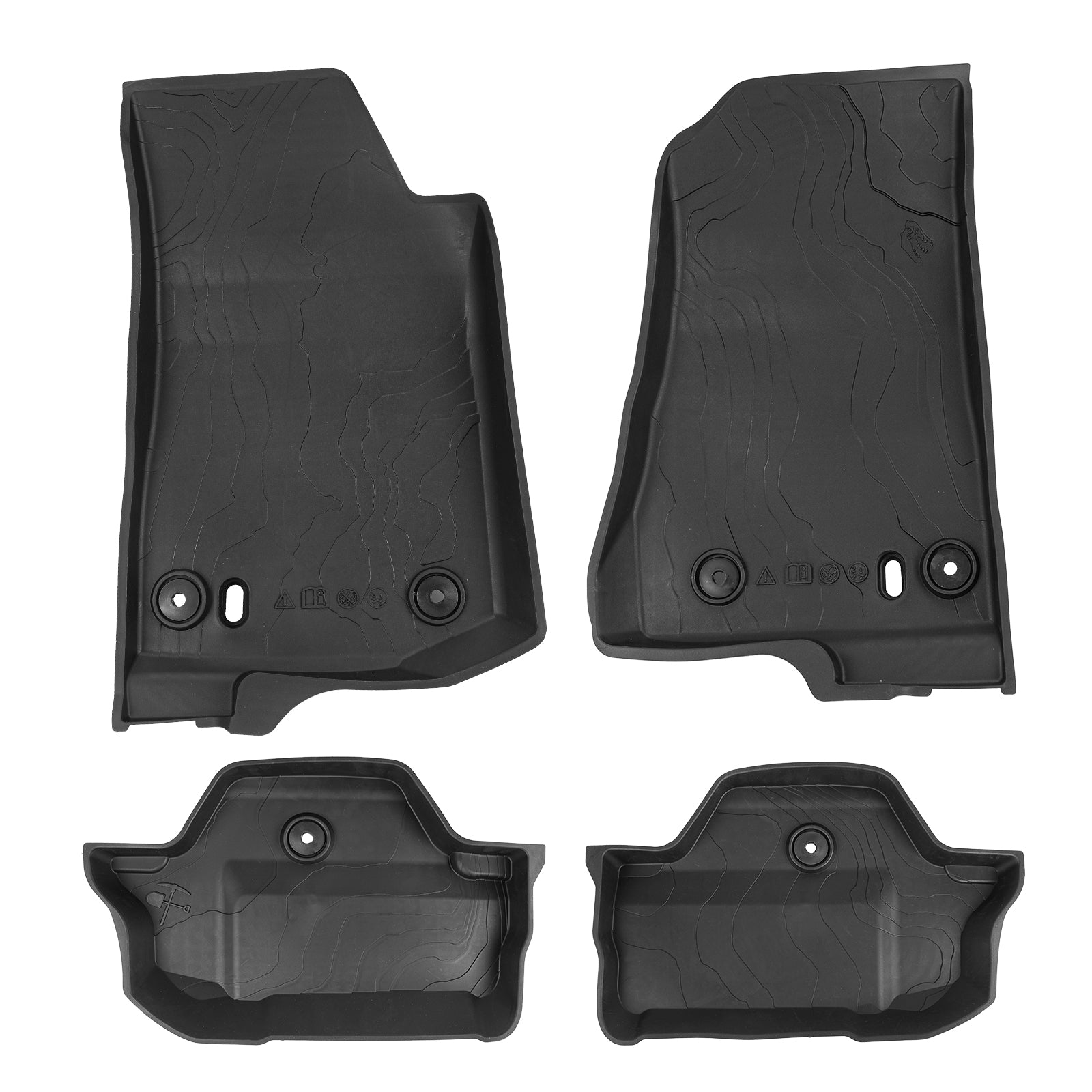 '18-'26 Jeep Wrangler JL 2-Door All-Weather Front & Rear TPE Floor Mats
