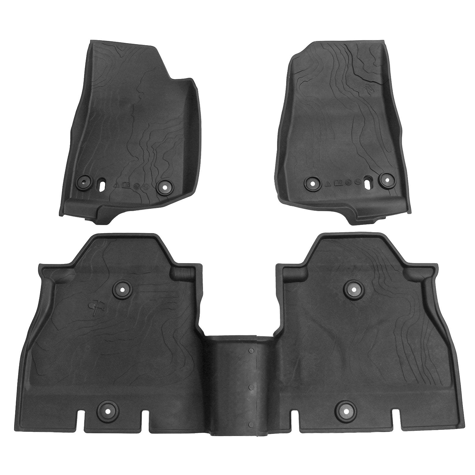 '18-'26 Jeep Wrangler JLU 4-Door Front & Rear TPE Floor Mats
