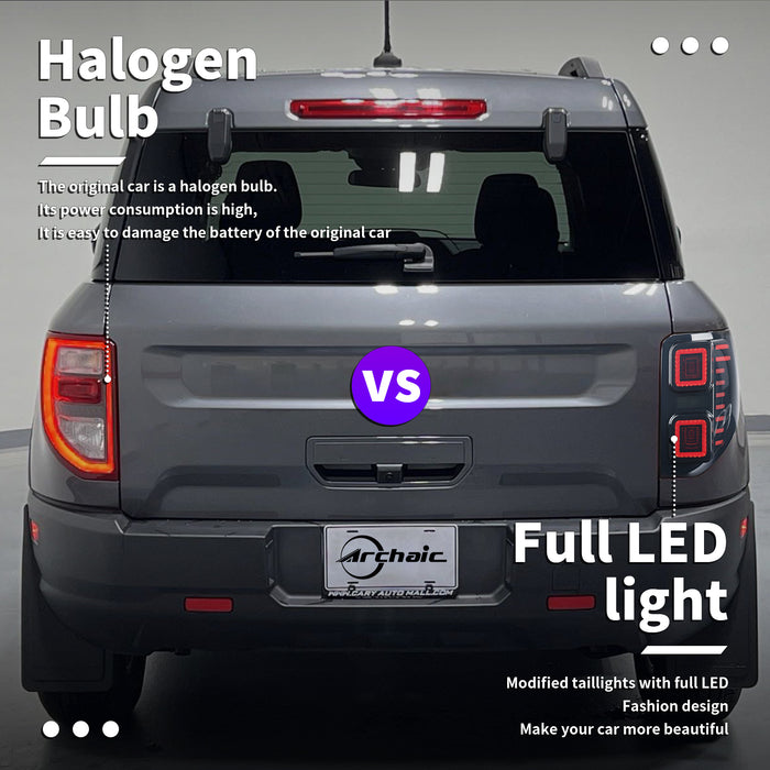 LED Tail Light Assembly Smoke PC & ABS for 2020-2025 Ford Bronco Sport Series