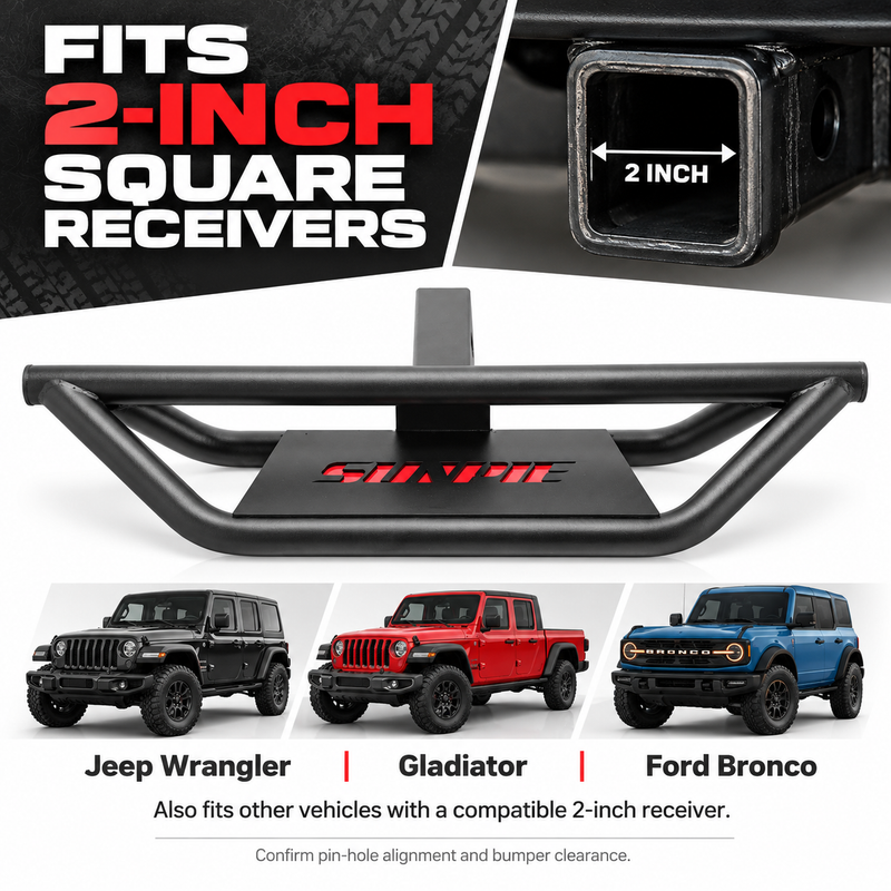 2" Hitch Step for Jeep Wrangler, Gladiator & Ford Bronco