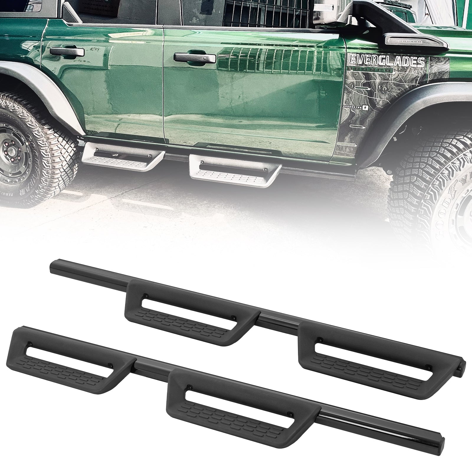 (2021-2023) Ford Bronco 4Dr Tube Side Steps | Entry Aids Running Boards (2pcs)