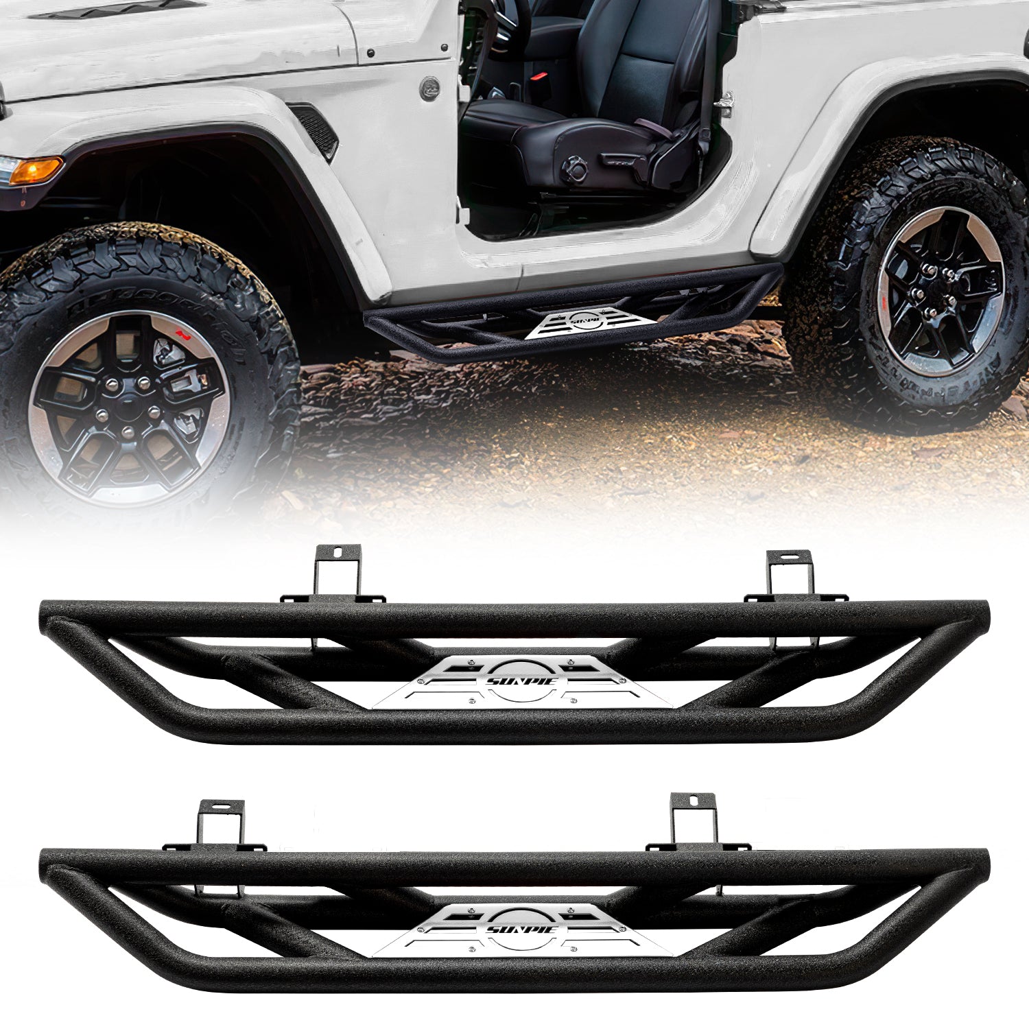 Running Board Color Replacement Trim Panels, 2-Piece Set for 2007–2026 Jeep Wrangler JK JL 2-Door