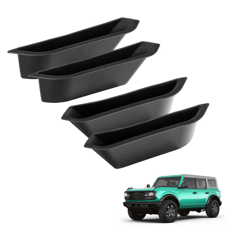 Front & Rear Door TPE Handle Drop in Storage Bins for 2021+ Ford Bronco 2-4 Door (4PCS)