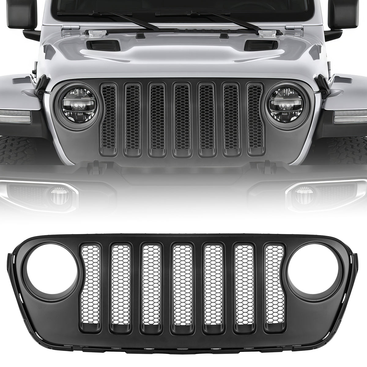 Vertical ABS Front Grille Trim Inserts Compatible with 2018–2026