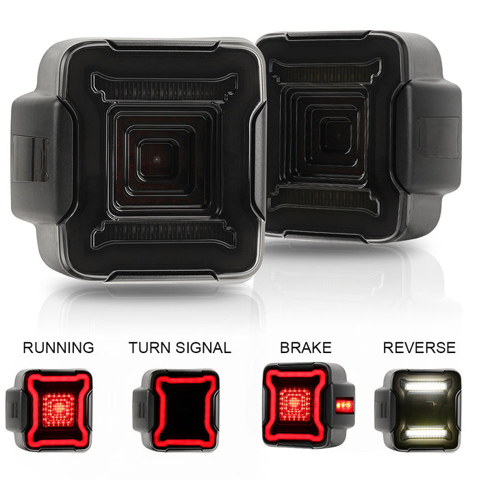 Matrix Sequential LED Tail Lights for 2018-2025 Jeep Wrangler 4xe JL/JLU (2pcs/set)