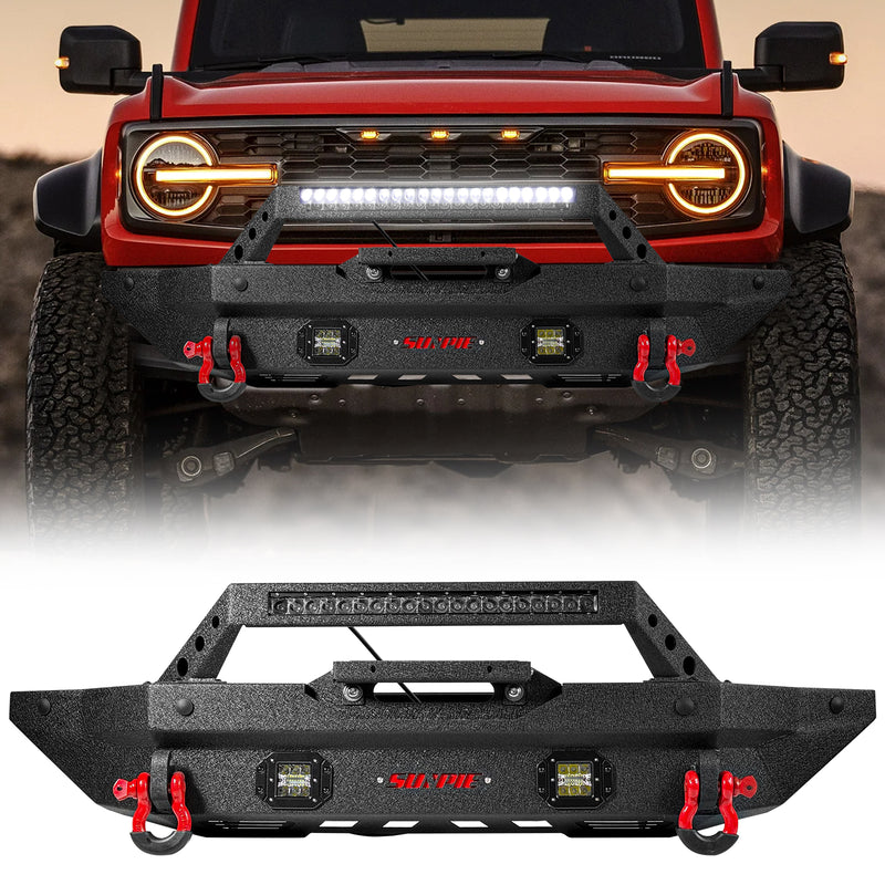 Steel Heavy-Duty Off-Road Ford Bronco Front & Rear Bumper Combo Kit