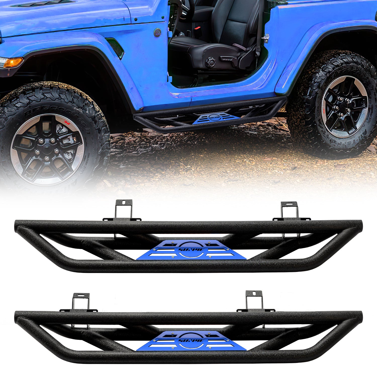Running Board Color Replacement Trim Panels, 2-Piece Set for 2007–2026 Jeep Wrangler JK JL 2-Door