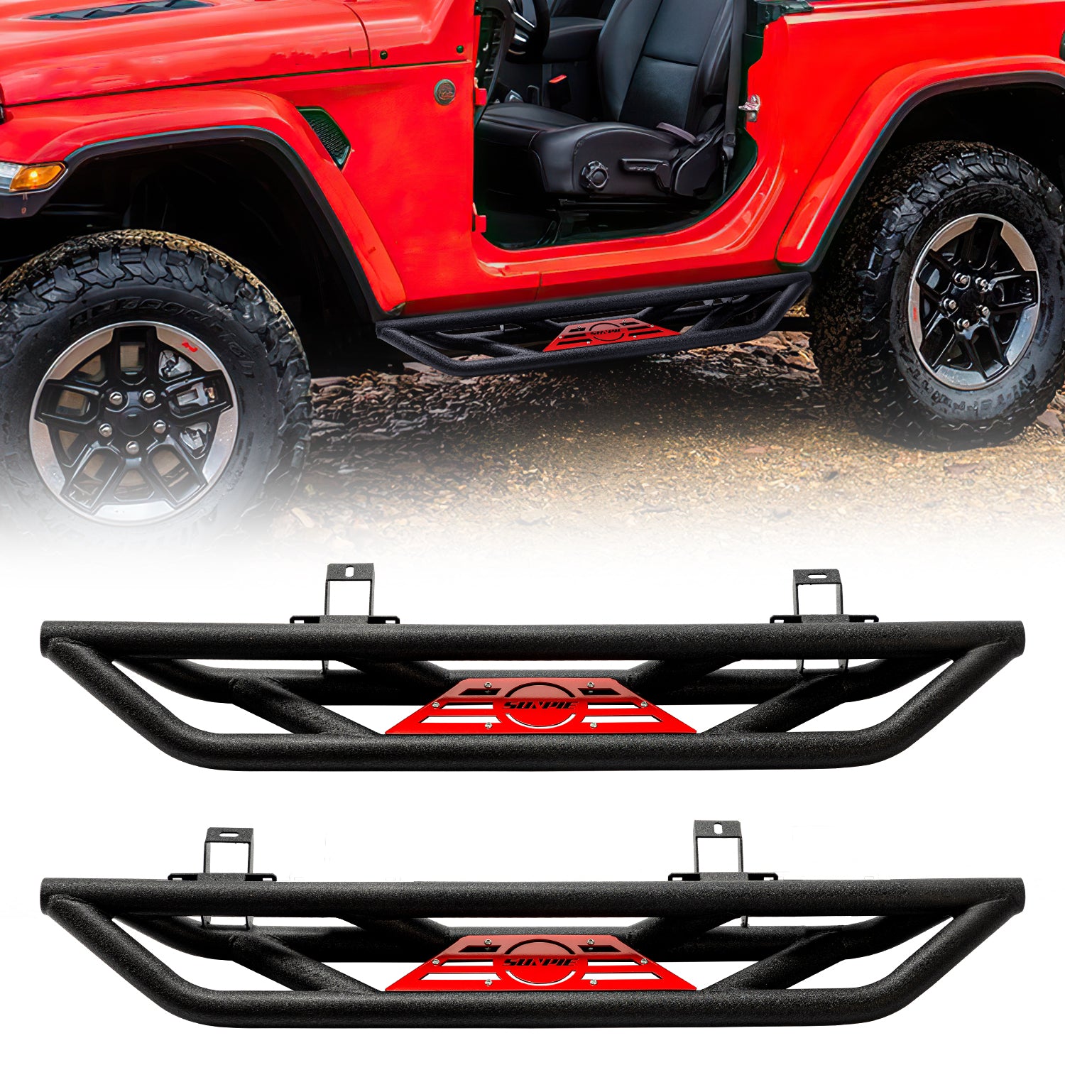 Running Board Color Replacement Trim Panels, 2-Piece Set for 2007–2026 Jeep Wrangler JK JL 2-Door